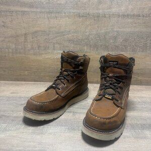 Ariat Rebar Wedge Brown Leather Waterproof Work Boot Men's Size 12